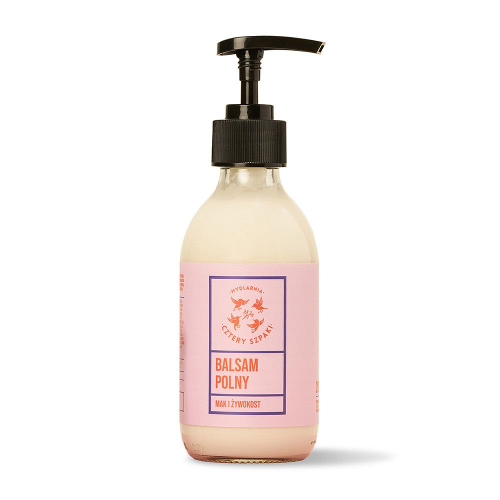 Balsam do ciała Polny - Mak i Żywokost, 210 ml, Cztery Szpaki