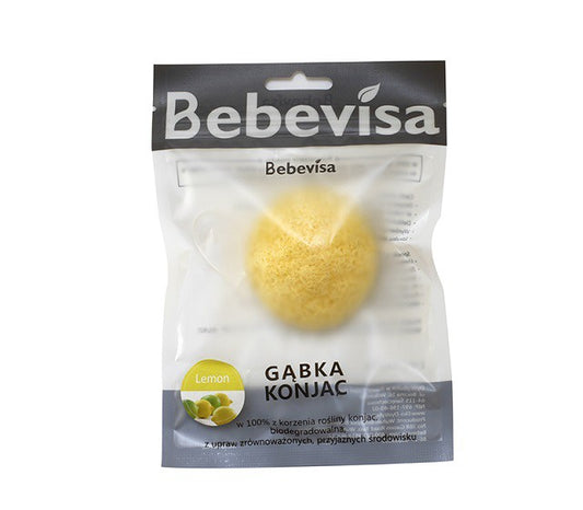 Gąbka Konjac do twarzy, Cytryna, aż 6,3 - 8 cm średnicy, Bebevisa