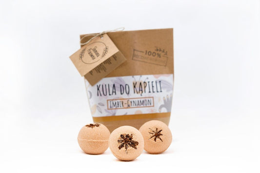 Kula do kąpieli Imbir-Cynamon, 70g, Słomiana Pracownia