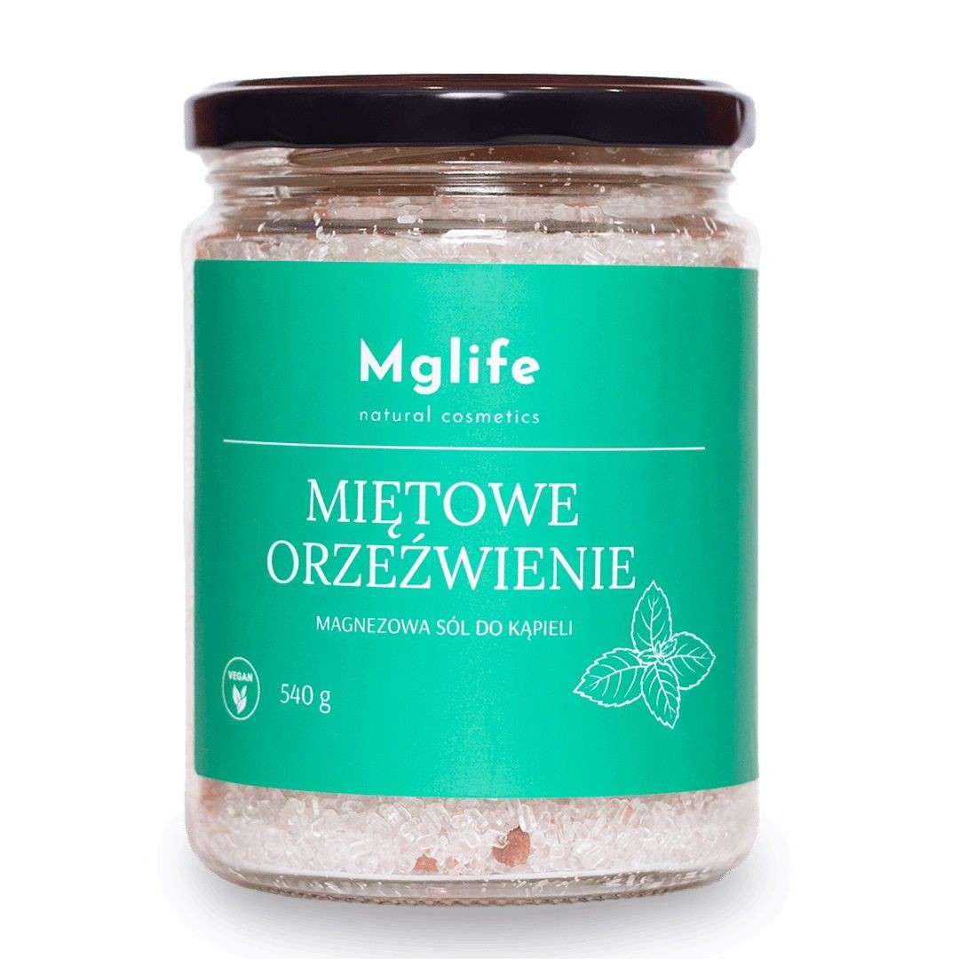Magnezowa sól do kąpieli, Miętowe orzeźwienie, 540 g, Mglife