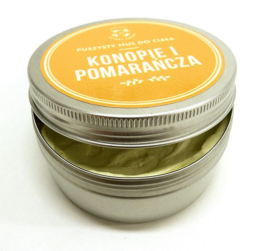 Mus do ciała, masło do ciała – Konopie i Pomarańcza, 150 ml, Cztery Szpaki