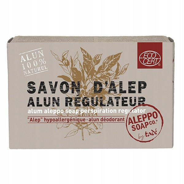Mydło Aleppo oliwkowo-laurowe z proszkiem ałunowym, ceryfikat COSMOS NATURAL, 150g, Aleppo Soap Co. by Tadé