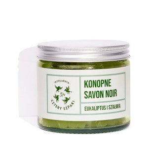 Mydło Konopne SAVON NOIR, Eukaliptus i Szałwia, 250 g, Cztery Szpaki