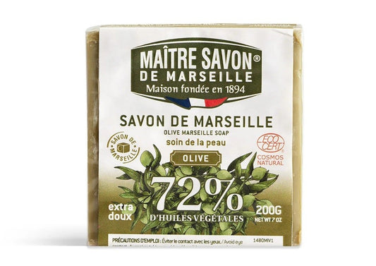 Mydło marsylskie OLIWKA, certyfikowane ECOCERT, 200 g, Maitre Savon de Marseille