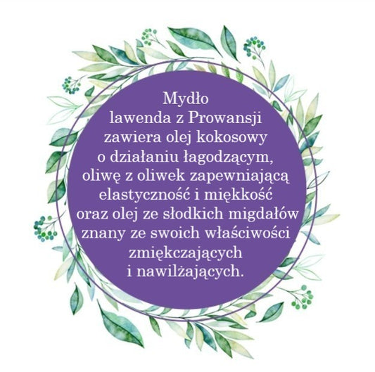 Mydło Marsylskie Prowansalskie LAWENDA, bez oleju palmowego, 72%, 100g, Le Chatelard 1802
