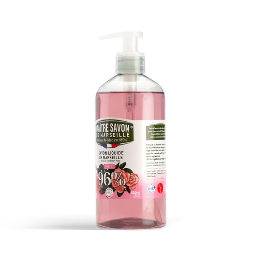 Mydło Marsylskie w płynie, RÓŻA, extra doux, 500 ml, Maitre Savon de Marseille