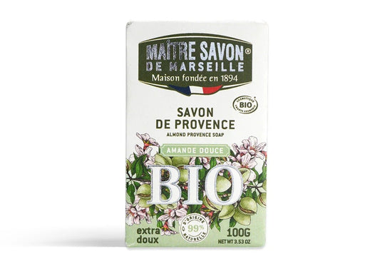 Mydło prowansalskie, MIGDAŁ, COSMOS ORGANIC, 100 g, Maitre Savon de Marseille