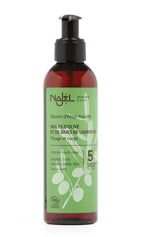Mydło w płynie z Aleppo, certyfikowane Cosmos Organic, 200ml, Najel