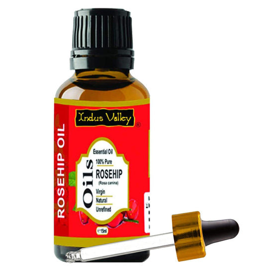 Olej z dzikiej róży, organiczny, nierafinowany, 15 ml, Indus Valley