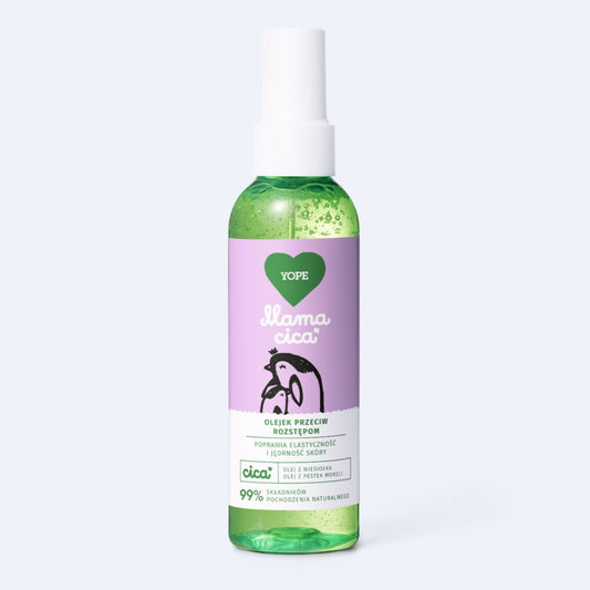 Olejek przeciw rozstępom, Mama CICA, naturalny, poprawia elastyczność i jędrność skóry, 100ml, Yope