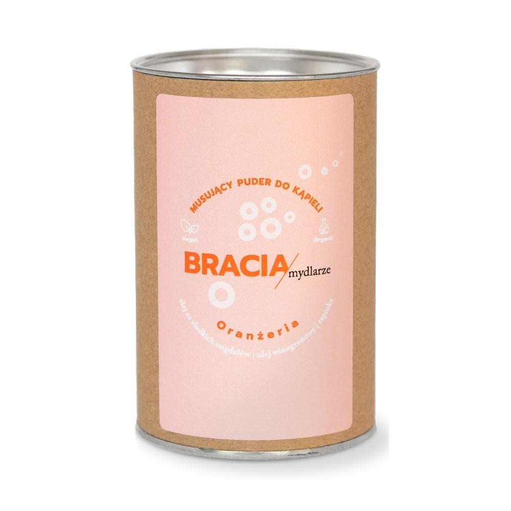 Perfumowany, musujący puder do kąpieli, Oranżeria, nawilżająca kąpiel, 300g, Bracia Mydlarze