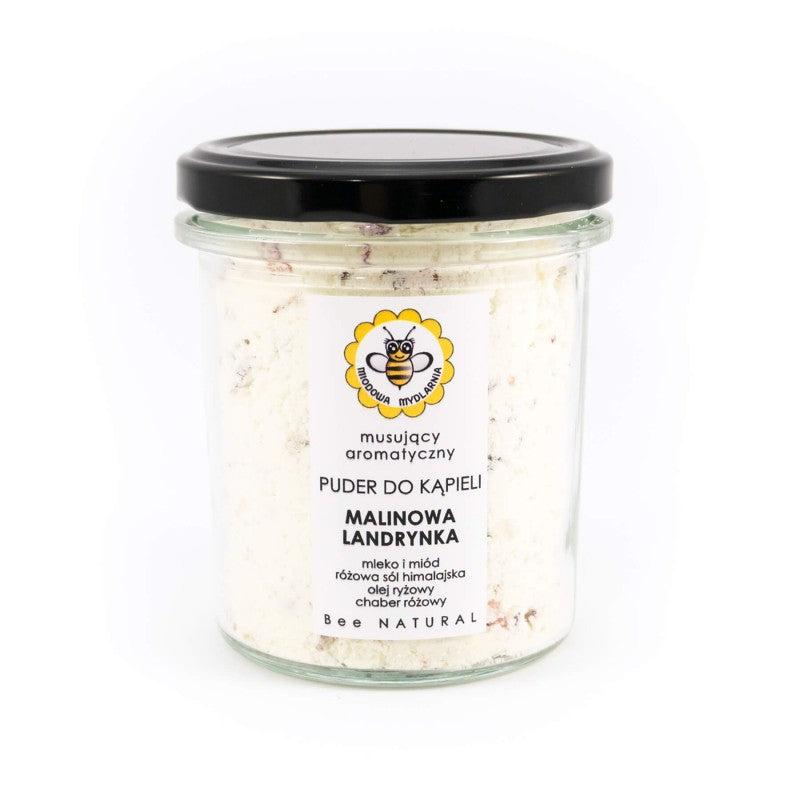 Puder do kąpieli, malinowa landrynka, 180 g, Miodowa Mydlarnia