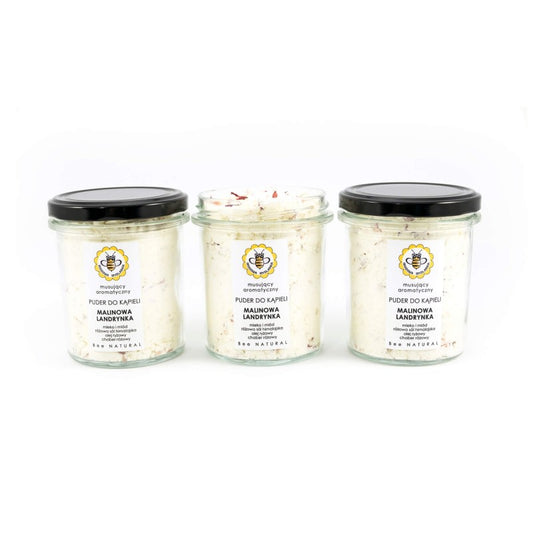Puder do kąpieli, malinowa landrynka, 180 g, Miodowa Mydlarnia