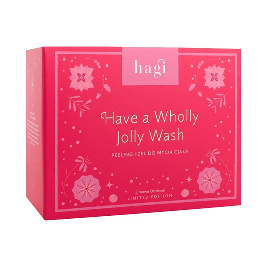 ZESTAW HAVE A WHOLLY JOLLY WASH: Peeling do ciała ZIMOWE OTULENIE, 200 ml + Żel do ciała ZIMOWE OTULENIE, 150 ml, Hagi