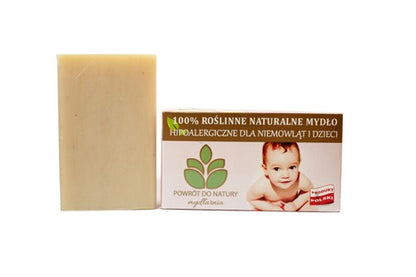 100% roślinne naturalne mydło HIPOALERGICZNE DLA NIEMOWLĄT I DZIECI, 100g, Powrót do Natury
