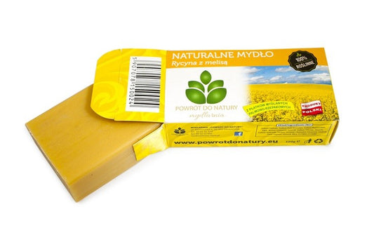 100% roślinne naturalne mydło RYCYNA I MELISA, 100g, Powrót do Natury