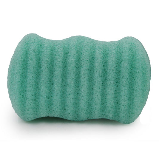 Gąbka Konjac do twarzy i ciała, Fala, Mięta Pieprzowa, aż 10 x 6 cm, Bebevisa