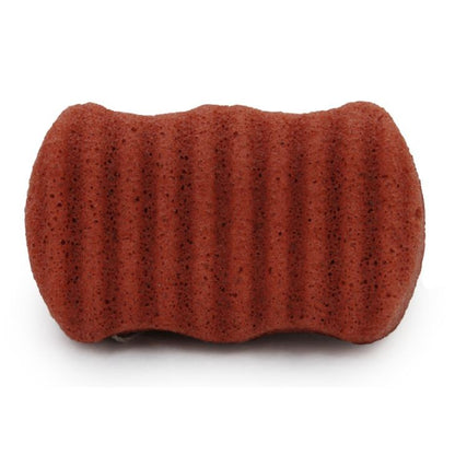 Gąbka Konjac do twarzy i ciała, Fala, z dodatkiem Francuskiej glinki czerwonej, aż 10 x 6 cm, Bebevisa