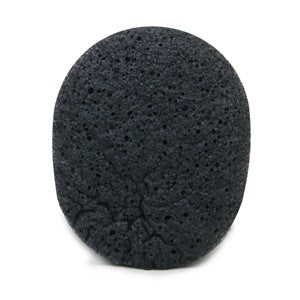 Gąbka Konjac do twarzy, Owalna, z dodatkiem z węgla bambusowego, aż 8 x 7 cm, Bebevisa