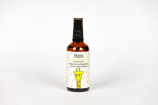 Hipoalergiczny olejek do pielęgnacji skóry niemowląt Żyrafka, 100ml, Słomiana Pracownia