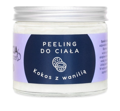 Kokos z wanilią, naturalny peeling solny do ciała, 250g, Bracia Mydlarze
