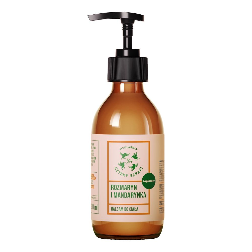Łagodzący balsam do ciała, Rozmaryn i Mandarynka, 200ml, Cztery Szpaki
