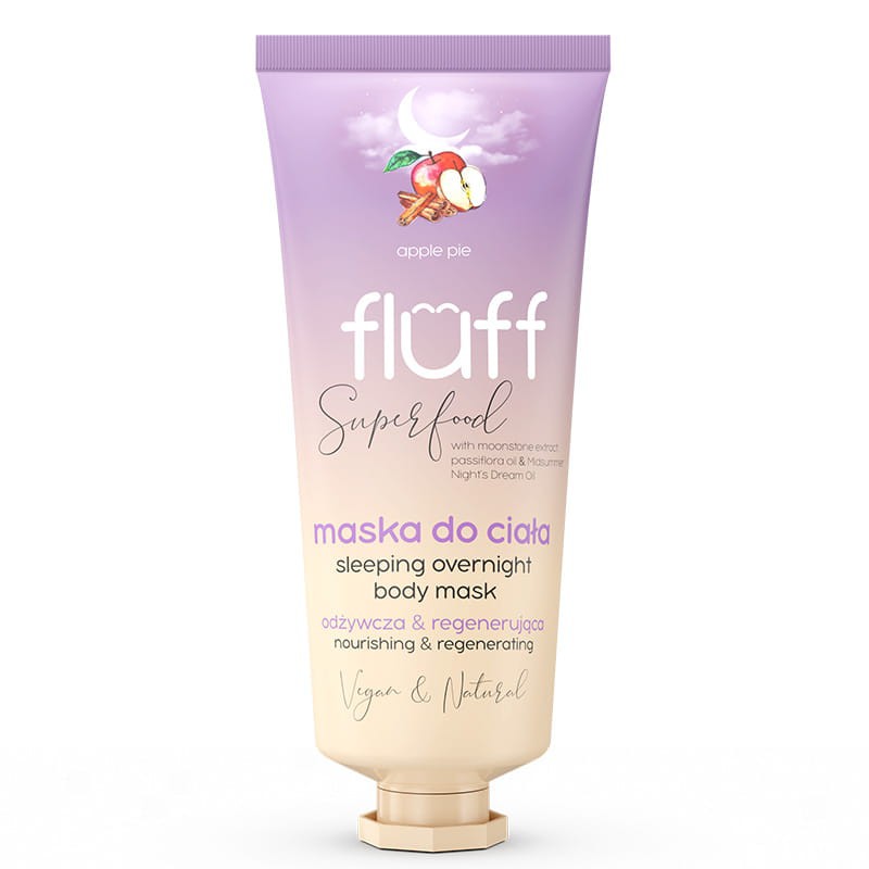 Maska do ciała na noc, odżywcza i regenerująca, Szarlotka, 150ml, Fluff