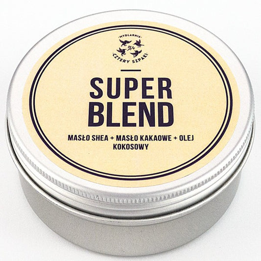 Masło do ciała Super Blend – Masło Shea, Masło Kakaowe, Olej Kokosowy, 150 ml, Cztery Szpaki