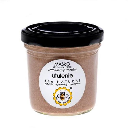 Masło do twarzy i ciała z woskiem pszczelim i masłem kakaowym, Utulenie, 65 g, Miodowa Mydlarnia