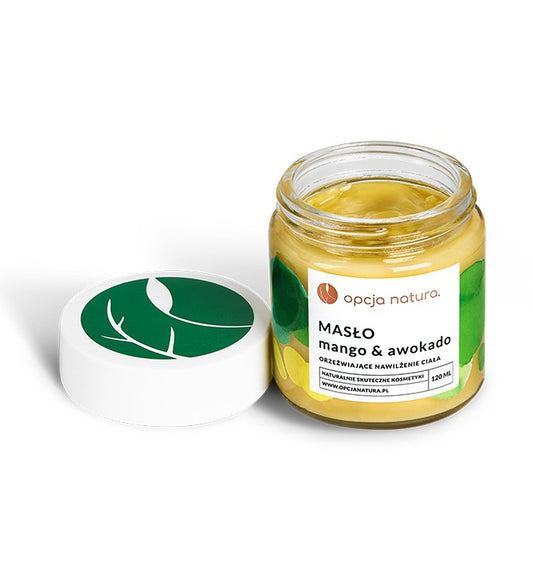 Masło Mango i Awokado, orzeźwiające nawilżenie ciała, 120 g, Opcja Natura