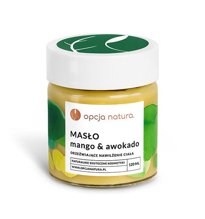 Masło Mango i Awokado, orzeźwiające nawilżenie ciała, 120 g, Opcja Natura
