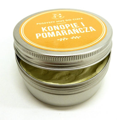 Mus do ciała, masło do ciała – Konopie i Pomarańcza, 150 ml, Cztery Szpaki