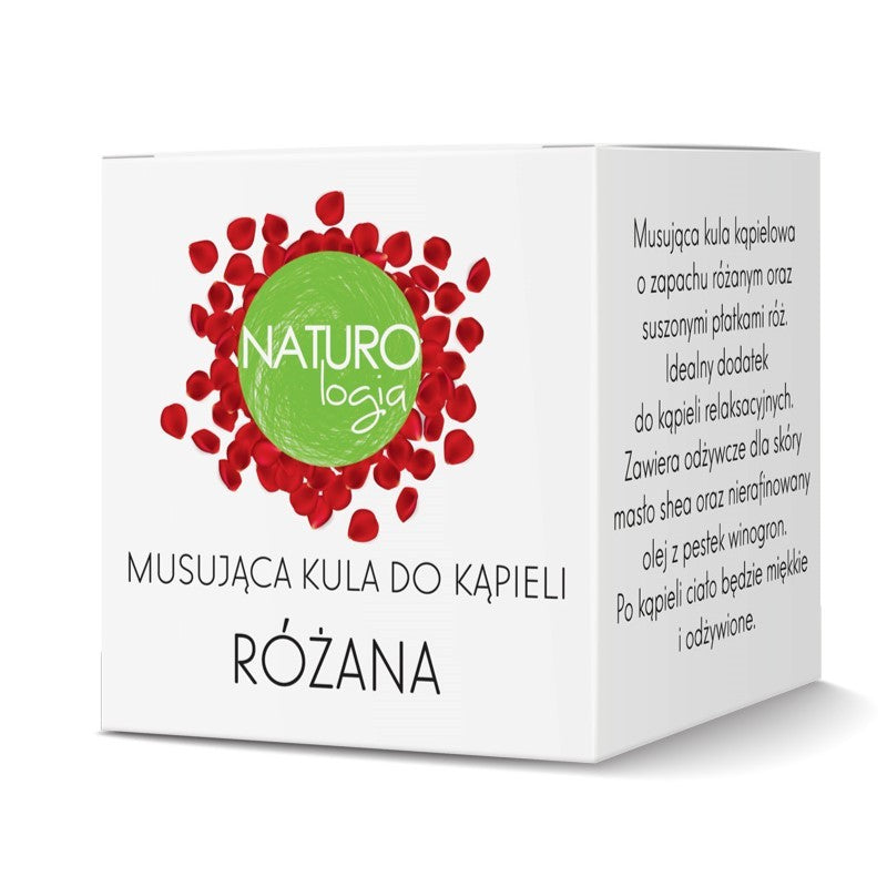 Musująca kula do kąpieli, Różana, 75g, Naturologia