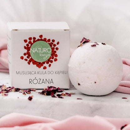 Musująca kula do kąpieli, Różana, 75g, Naturologia