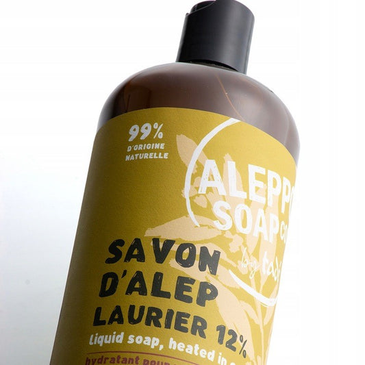 Mydło Aleppo oliwkowo-laurowe w płynie, 12% oleju laurowego, 1l, Aleppo Soap Co. by Tadé