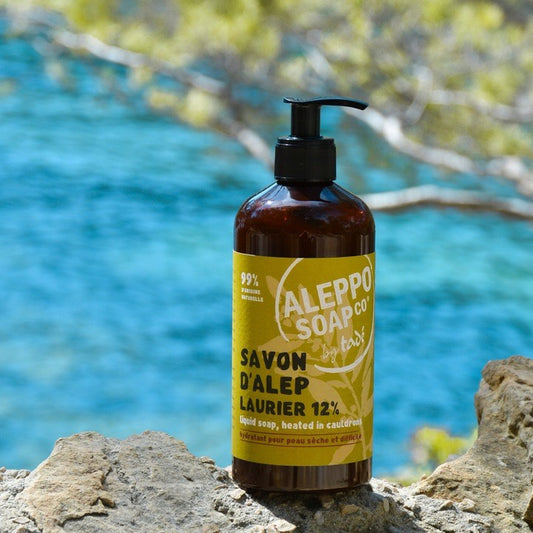 Mydło Aleppo oliwkowo-laurowe w płynie, 12% oleju laurowego, 500 ml, Aleppo Soap Co. by Tadé