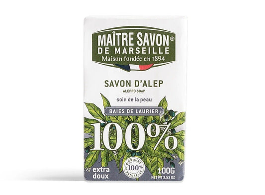 Mydło Aleppo, z oliwą z oliwek i olejem laurowym, 100 g, Maitre Savon de Marseille