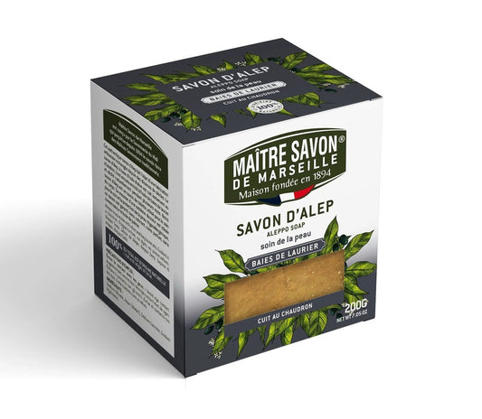 Mydło Aleppo, z oliwą z oliwek i olejem laurowym, 200 g, Maitre Savon de Marseille