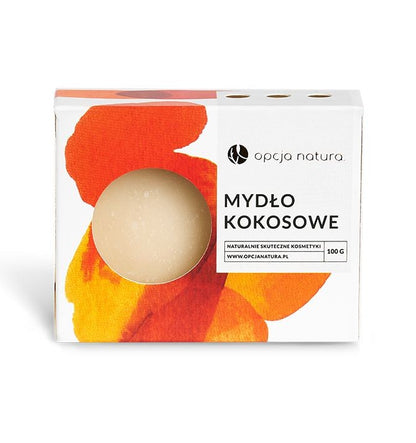 Mydło kokosowe, delikatne i nawilżające, 100 g, Opcja Natura