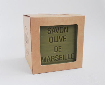 Mydło marsylskie, kostka, OLIWKA, w kartoniku, 300 g, Savonnerie de la Licorne