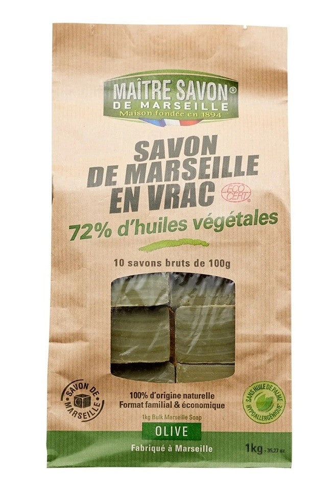 Mydło marsylskie OLIWKA, certyfikowane ECOCERT, 10x100 g, Maitre Savon de Marseille