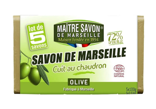 Mydło marsylskie OLIWKA, certyfikowane ECOCERT, 5x100 g, Maitre Savon de Marseille