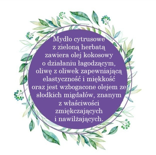 Mydło Marsylskie Prowansalskie CYTRUSY Z ZIELONĄ HERBATĄ, bez oleju palmowego, 72%, 100g, Le Chatelard 1802