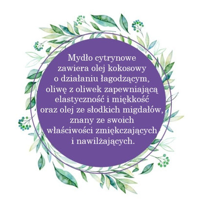 Mydło Marsylskie Prowansalskie CYTRYNA, bez oleju palmowego, 72%, 100g, Le Chatelard 1802