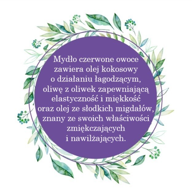 Mydło Marsylskie Prowansalskie CZERWONE OWOCE, bez oleju palmowego, 72%, 100g, Le Chatelard 1802