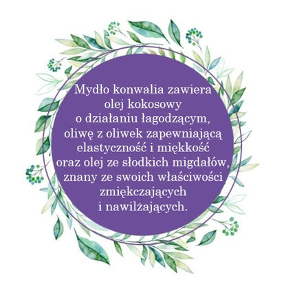 Mydło Marsylskie Prowansalskie KONWALIA, bez oleju palmowego, 72%, 100g, Le Chatelard 1802