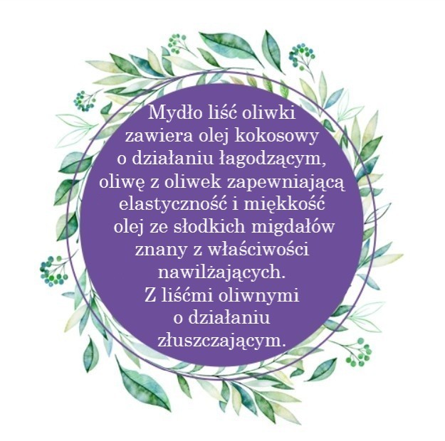 Mydło Marsylskie Prowansalskie LIŚĆ OLIWKI, bez oleju palmowego, 72%, 100g, Le Chatelard 1802