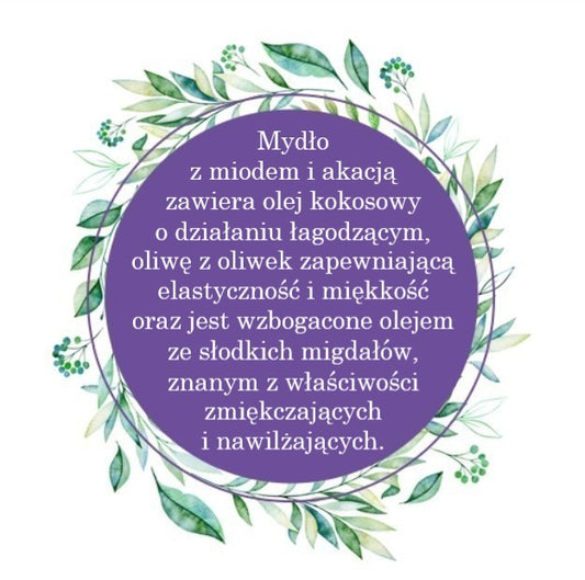 Mydło Marsylskie Prowansalskie MIÓD I AKACJA, bez oleju palmowego, 72%, 100g, Le Chatelard 1802