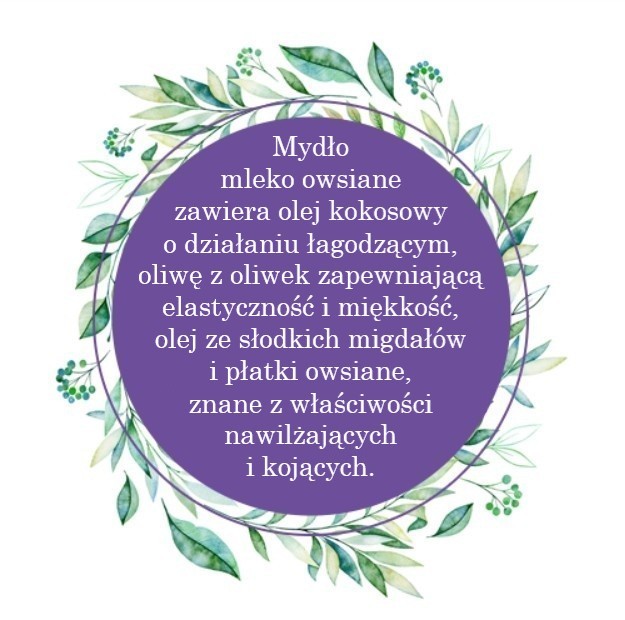 Mydło Marsylskie Prowansalskie MLEKO OWSIANE, bez oleju palmowego, 72%, 100g, Le Chatelard 1802