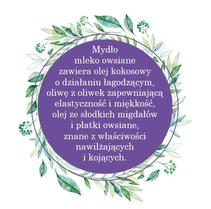 Mydło Marsylskie Prowansalskie MLEKO OWSIANE, bez oleju palmowego, 72%, 100g, Le Chatelard 1802